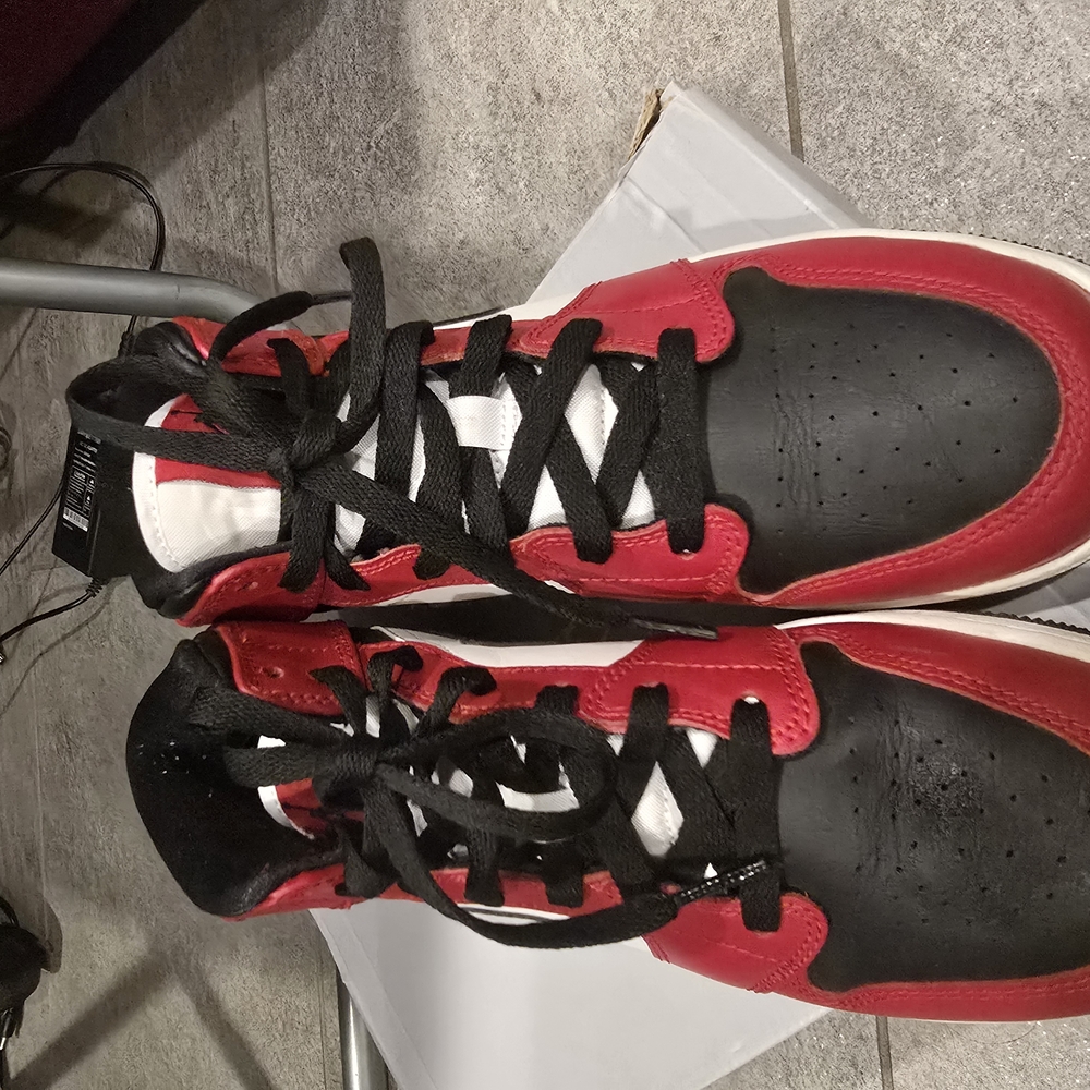 Red and Black High-Top Sneakers